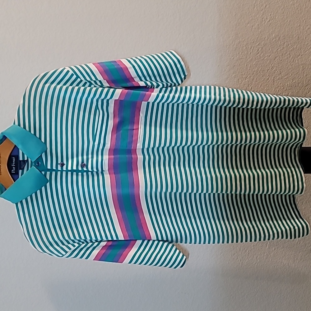 Par Four Vintage Single Stitch Top & Bottom Polo Shirt - Size Large
